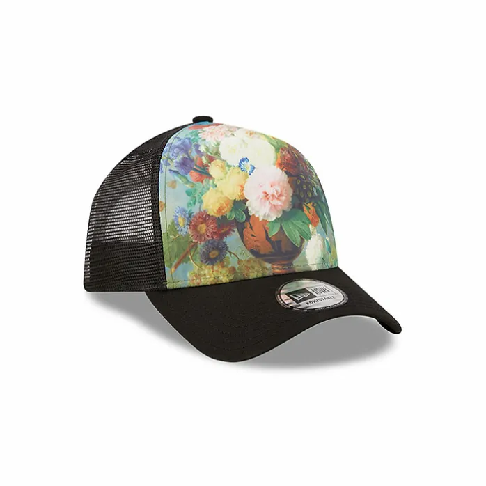 Casquette réglable A-Frame Trucker Vase de fleurs Noir - New Era x Louvre