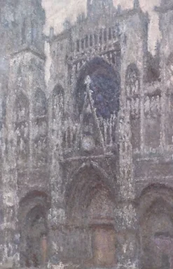 Cathédrale de Rouen, le portail, temps gris, harmonie grise (affiches d'art encadrées)