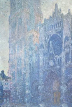 Cathédrale de Rouen. Le portail et la tour Saint-Romain, effet du matin, harmonie blanche (panneaux aluminium)