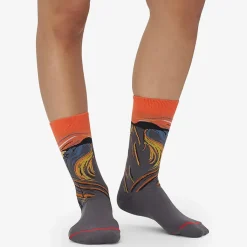 Hot Chaussettes Edvard Munch - Le Cri - Orange Chaussettes