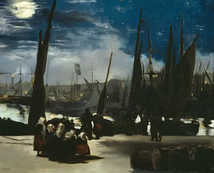 Outlet Clair de lune sur le port de Boulogne (détail) (affiches d'art) Affiches D'Art|Affiches D'Art Encadrées