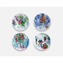 Coffret de 4 assiettes 21cm Marc Chagall - Les bouquets de fleurs - Bernardaud
