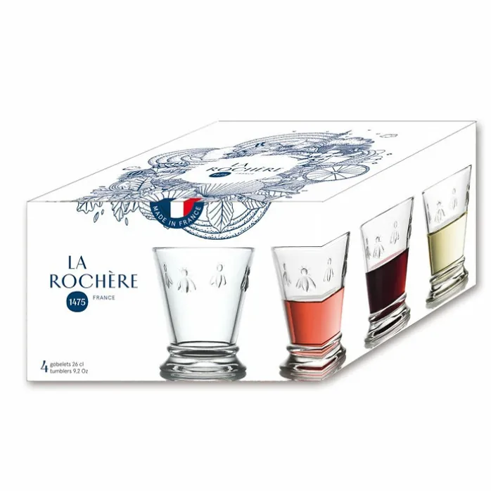 Coffret de 4 Gobelets Abeille - Transparent