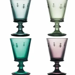 Coffret de 4 verres à vin Abeille - Couleurs assorties