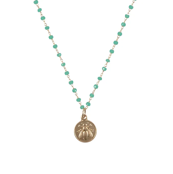 Collier Abeille - Vert d'eau