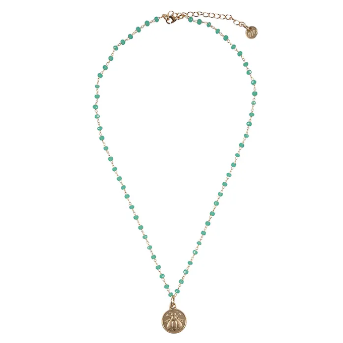 Collier Abeille - Vert d'eau