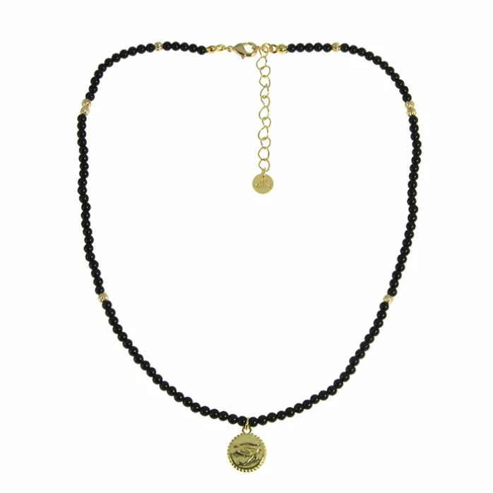 Collier Œil - Perles d'onyx