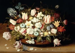 Corbeille de fleurs (toiles encadrées)
