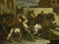 Course de chevaux libres à Rome (affiches d'art encadrées)
