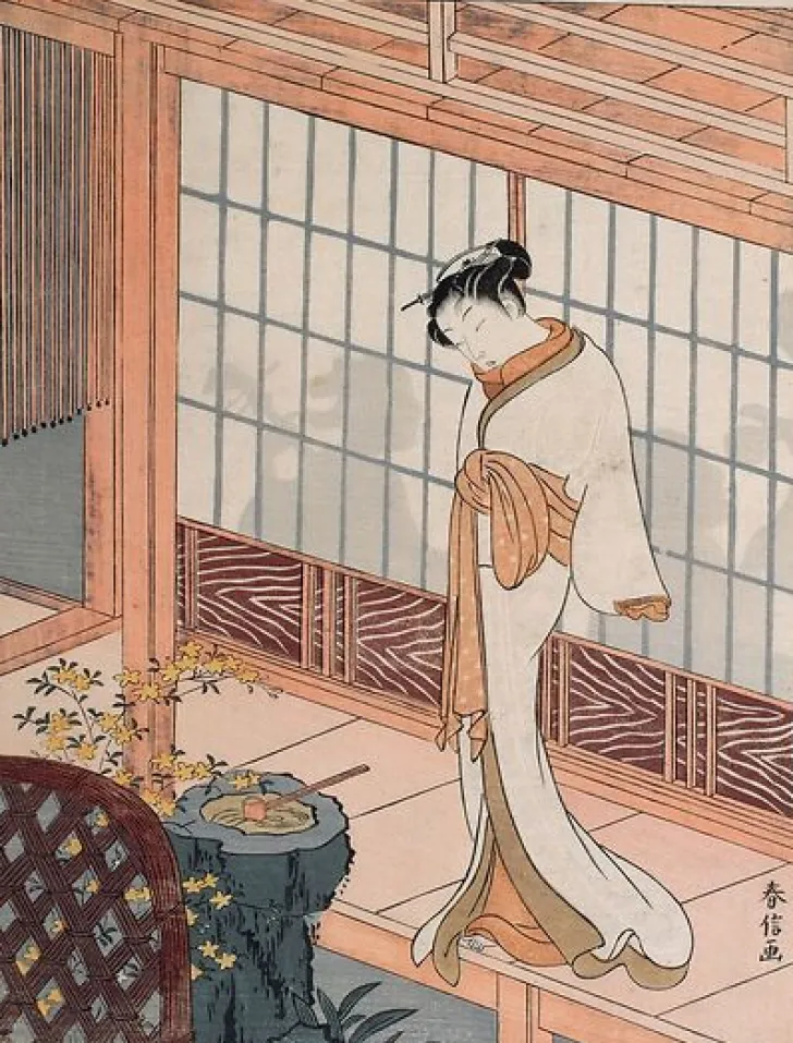 Hot Courtisane sur l'engawa (toiles sans cadre) Toiles Sans Cadre