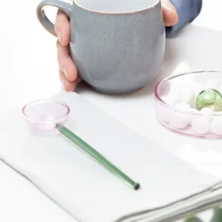 Clearance Cuillère en verre Rose / vert Art De La Table