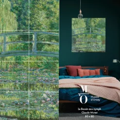 Décoration murale Claude Monet - Harmonie Verte, bassin aux nymphéas - IXXI - 80 x 80 cm