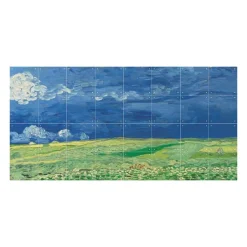 Décoration murale Vincent van Gogh - Champ de blé sous un ciel orageux - 160x80 cm Art De La Maison