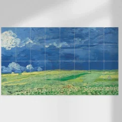 Décoration murale Vincent van Gogh - Champ de blé sous un ciel orageux - 160x80 cm Art De La Maison