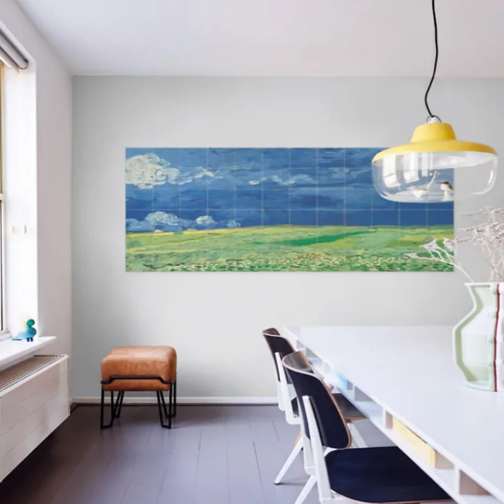 Décoration murale Vincent van Gogh - Champ de blé sous un ciel orageux - 160x80 cm Art De La Maison