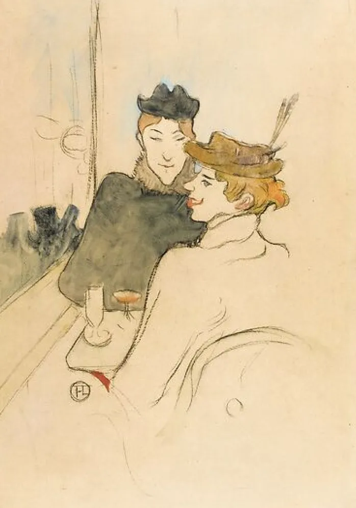 Deux femmes assises au café, 1893 (affiches d'art encadrées)