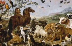 Entrée des animaux dans l'Arche de Noé (panneaux aluminium)