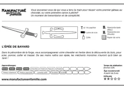 Epée de Bayard à construire - Manufacture en Famille Loisirs Créatifs