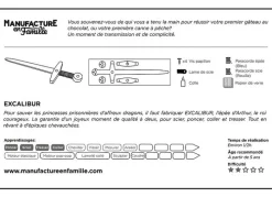 Epée Excalibur à construire - Manufacture en Famille