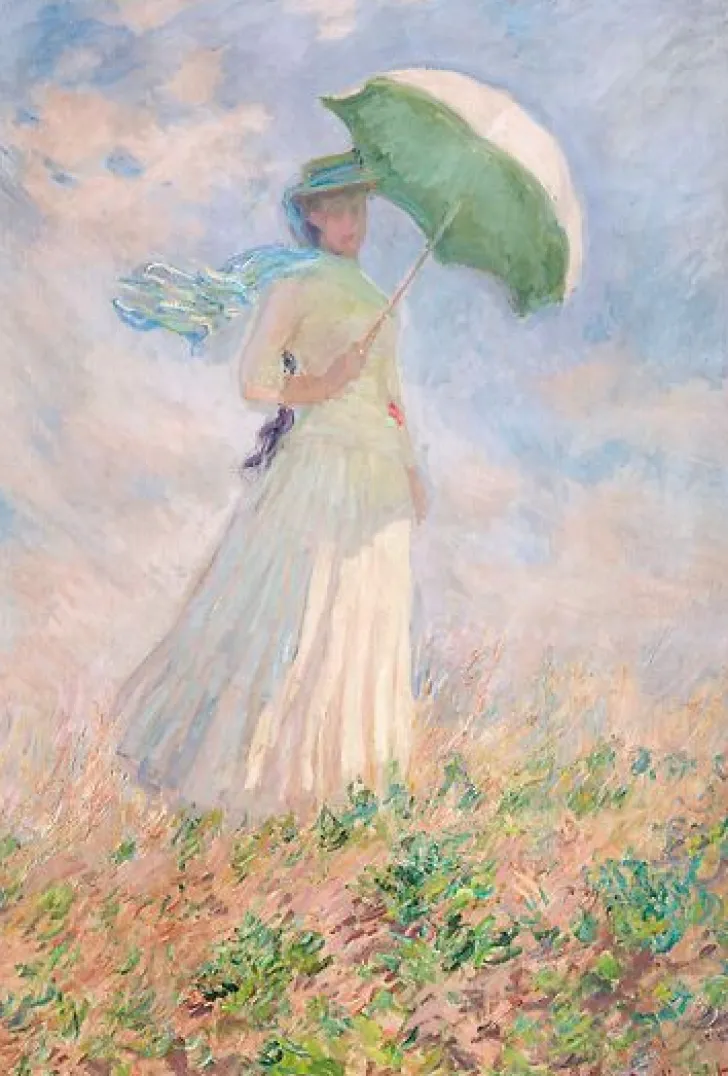 Outlet Essai de figure en plein air: femme à l'ombrelle tournée vers la droite (affiches d'art) Affiches D'Art|Affiches D'Art Encadrées