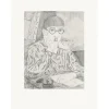Estampe Autoportrait de l'artiste au chat - Foujita
