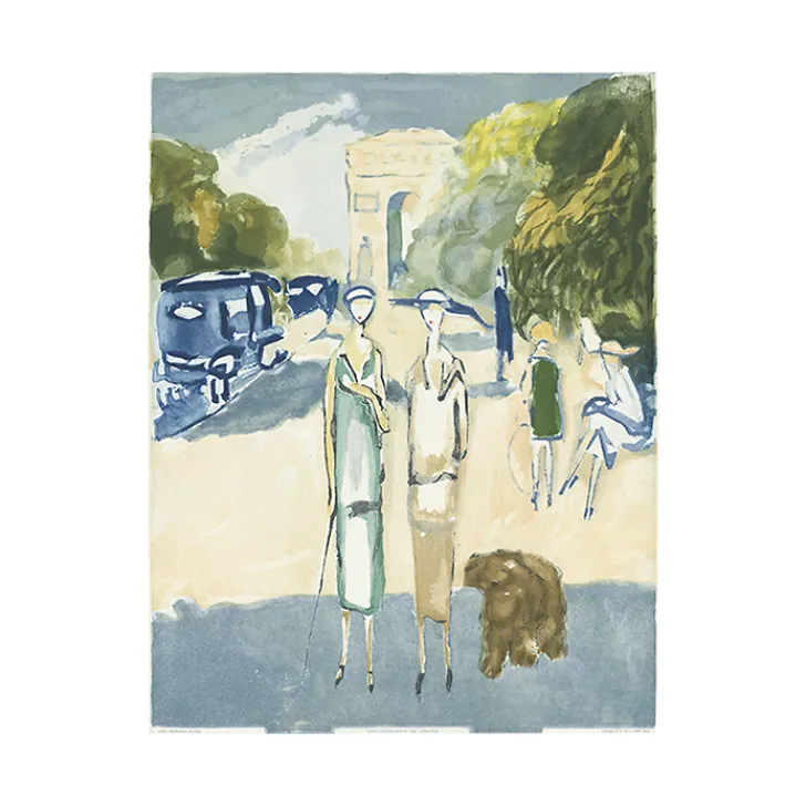 New Estampe Avenue Du Bois de Van Dongen Paris Et Le Louvre