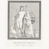Estampe Bacchus et Silène, peinture antique de Pompeï - Boucher-Desnoyer