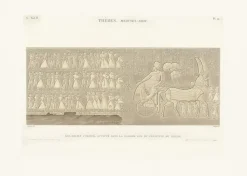 Estampe Bas-relief sculpté, péristyle du palais, Medinet-Abou