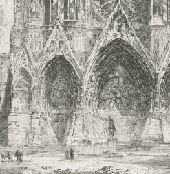 Estampe Cathédrale de Reims - Louis Orr