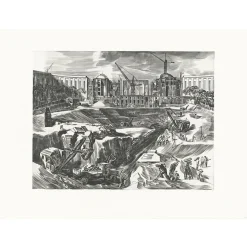 Estampe Construction du palais de Chaillot - Albert Decaris