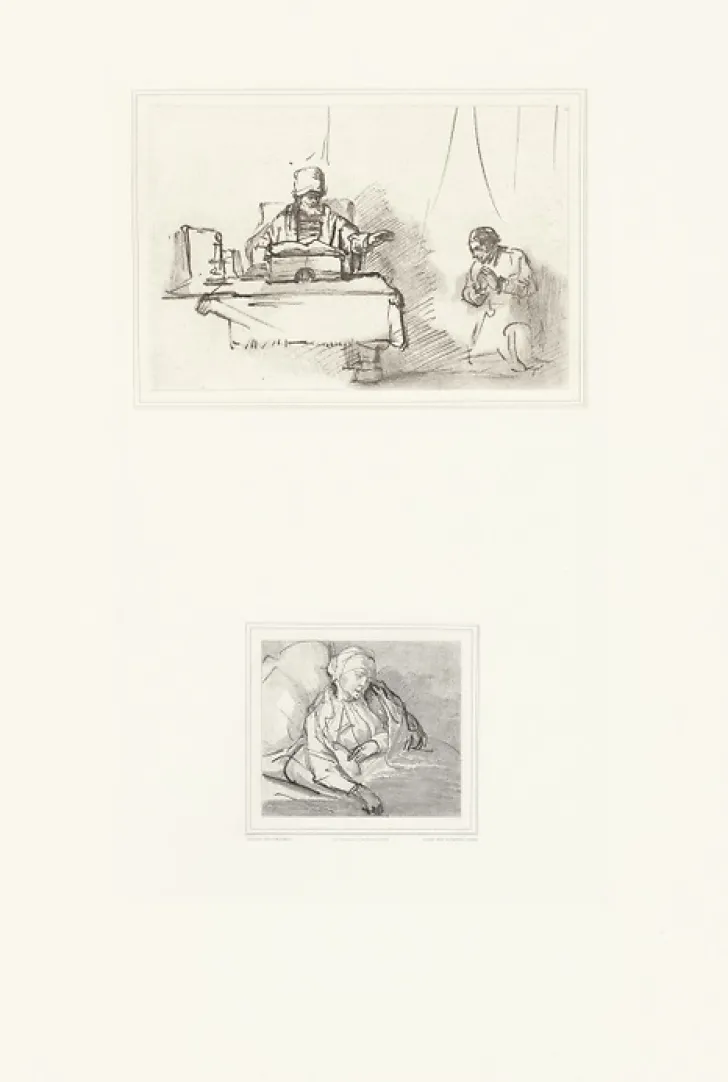 Online Estampe Deux croquis - Rembrandt Dessins