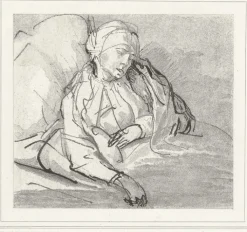 Online Estampe Deux croquis - Rembrandt Dessins