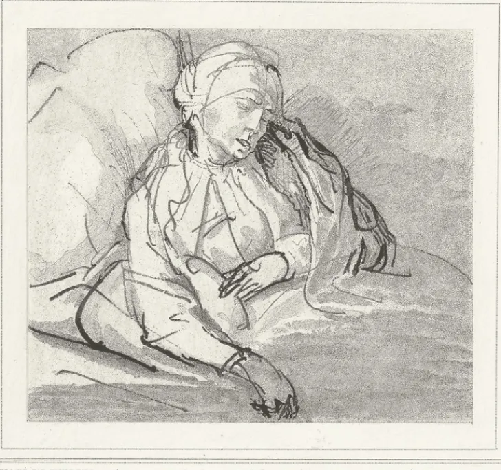 Online Estampe Deux croquis - Rembrandt Dessins