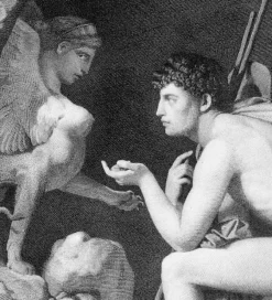 Estampe Œdipe explique l'énigme du sphinx - Ingres