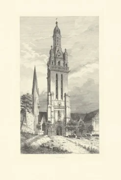 Estampe Eglise de Pleyben - Gabriel Toudouze