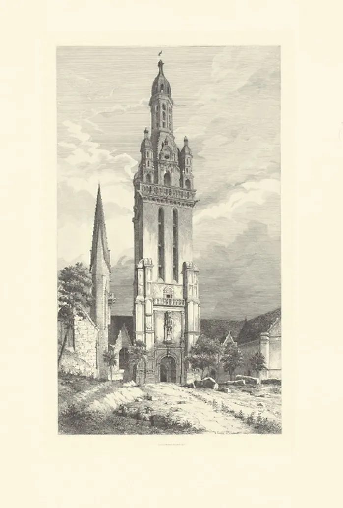 Estampe Eglise de Pleyben - Gabriel Toudouze