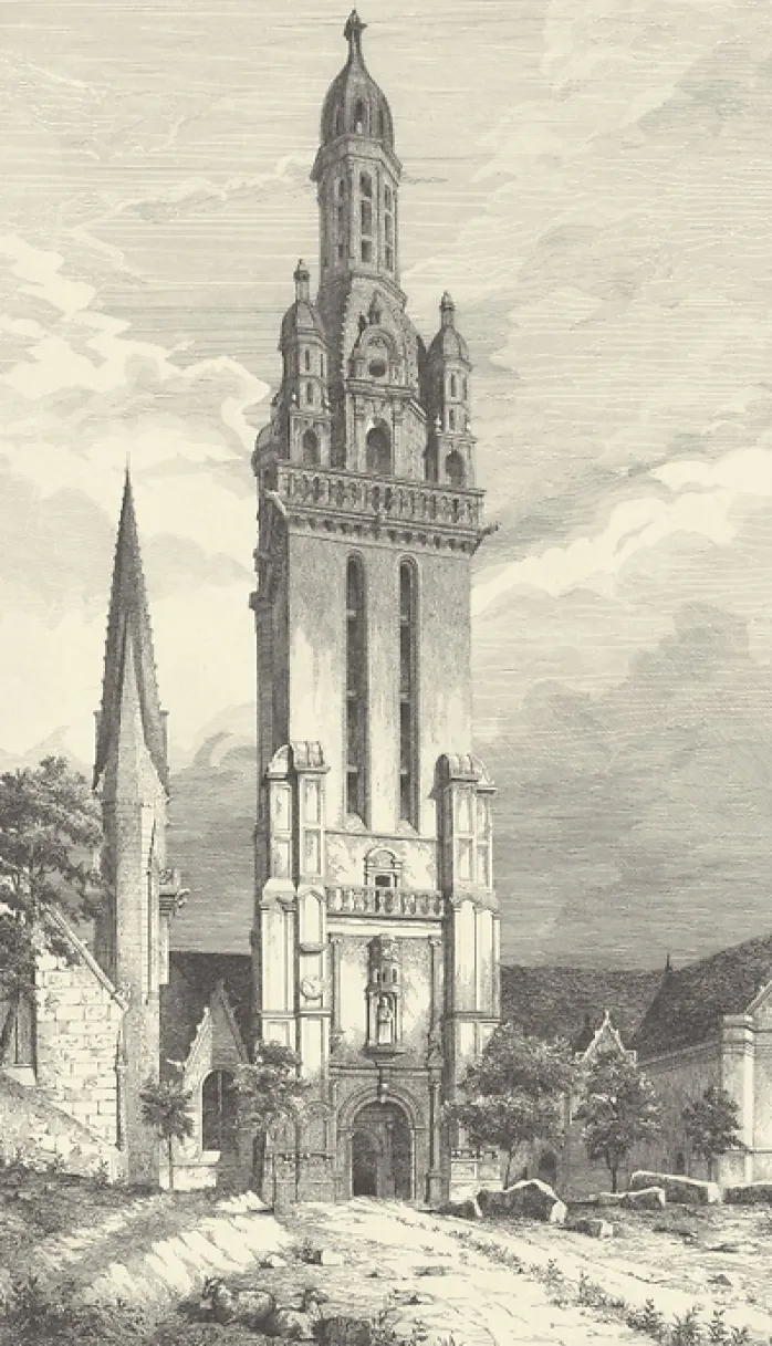 Estampe Eglise de Pleyben - Gabriel Toudouze