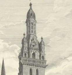 Estampe Eglise de Pleyben - Gabriel Toudouze
