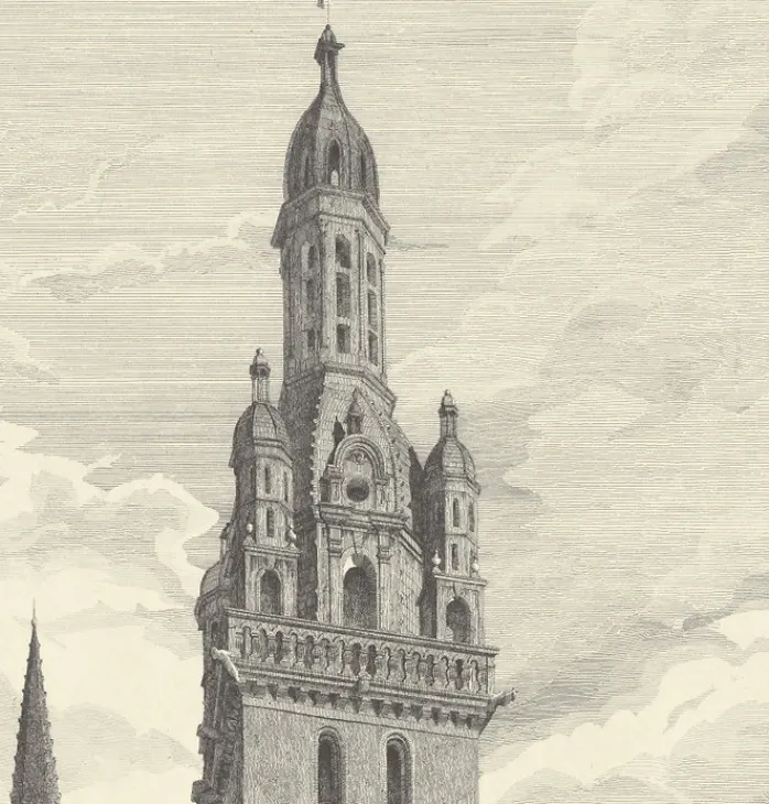 Estampe Eglise de Pleyben - Gabriel Toudouze