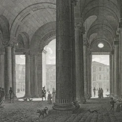 Estampe Entrée du Louvre, ou vestibule du côté de la rue du Coq