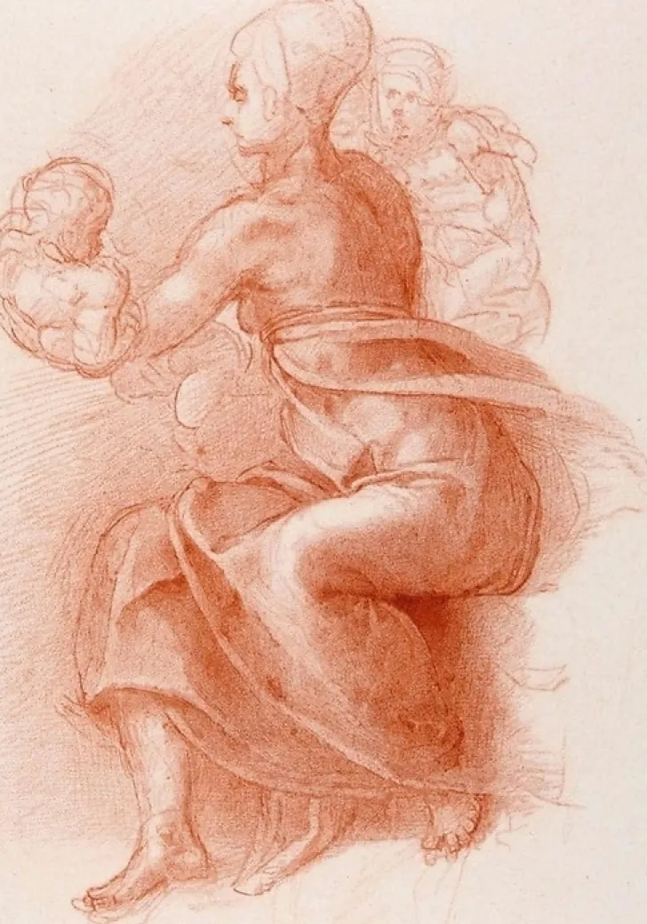 Best Estampe Etude de femme assise tenant un enfant - Michel-Ange Dessins