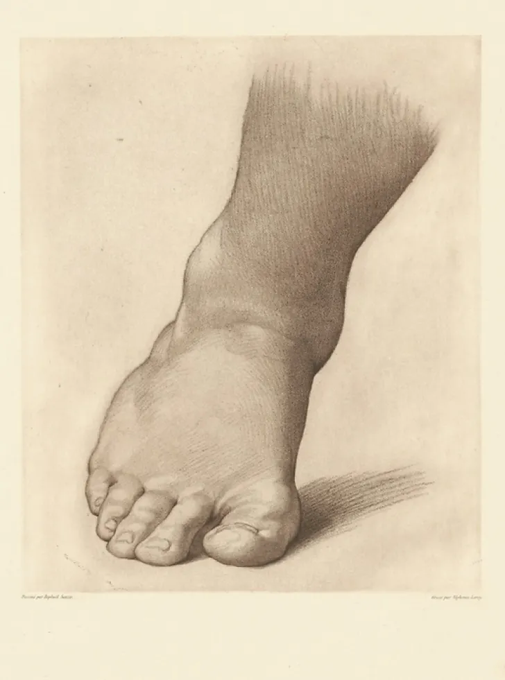 Discount Estampe Etude pour le pied droit du Saint Jean Baptiste dans le désert - Raphaël Dessins|Chefs D'Œuvre Des Musées
