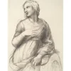 Estampe Etude pour Sainte Catherine d'Alexandrie