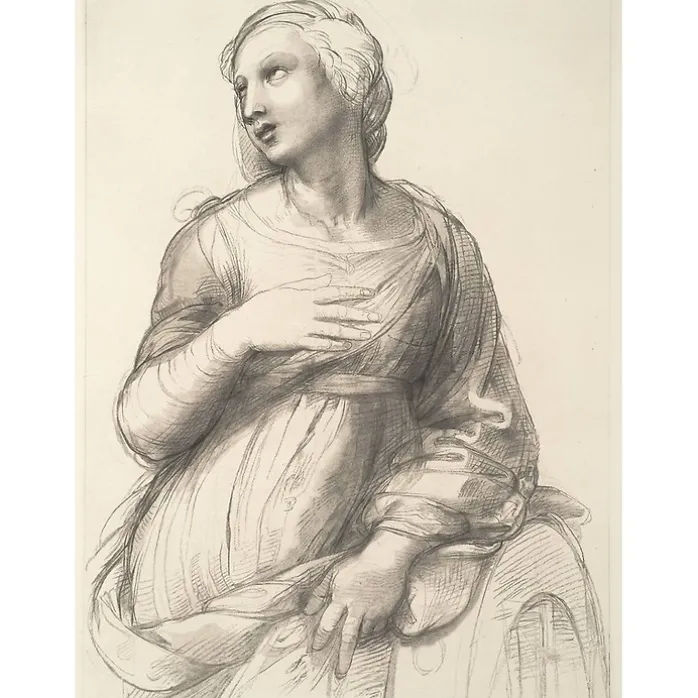 Estampe Etude pour Sainte Catherine d'Alexandrie