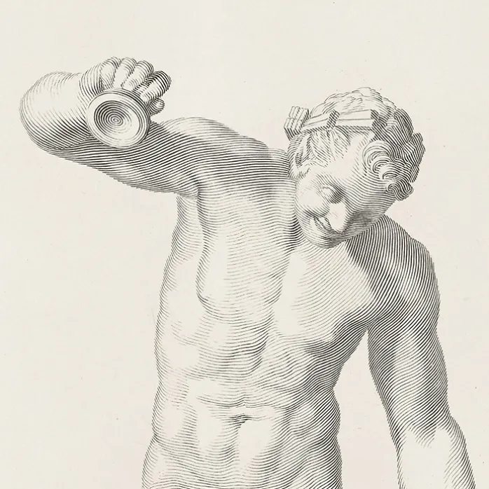 Estampe Faune dansant et jouant des cymbales