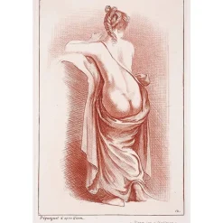 Hot Estampe Femme à demi nue de dos - Auguste Péquégnot Chefs D'Œuvre Des Musées