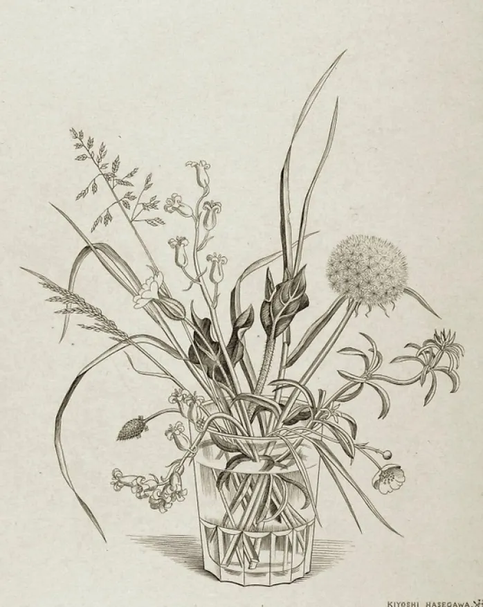 Estampe Fleurs des champs dans un verre (printemps) - Hasegawa