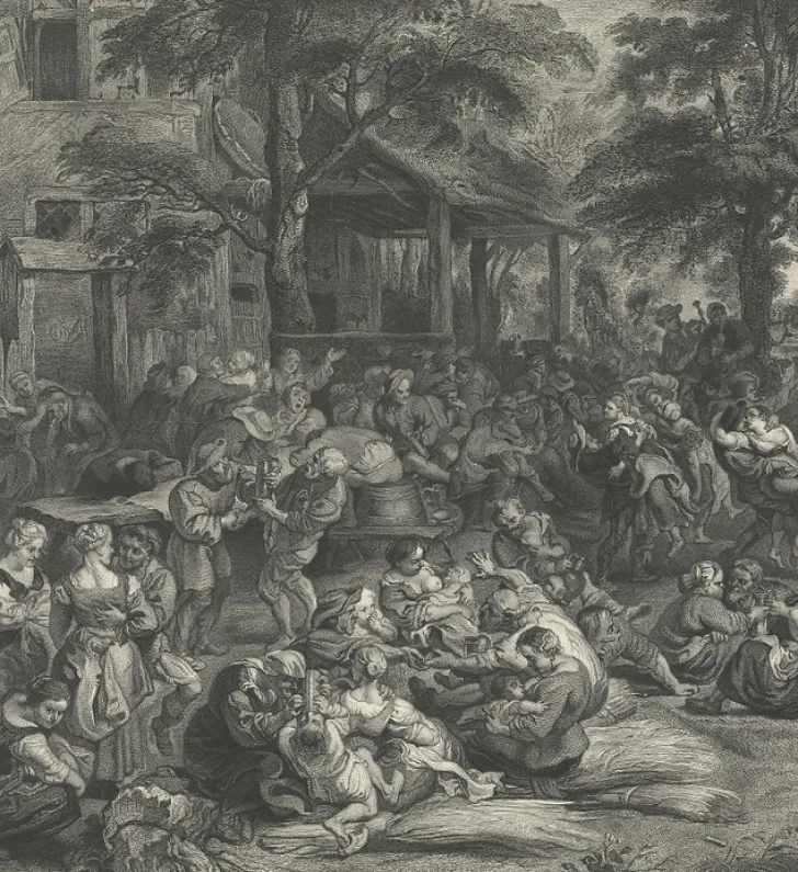Hot Estampe Fête flamande ou kermesse - Pierre-Paul Rubens Chefs D'Œuvre Des Musées