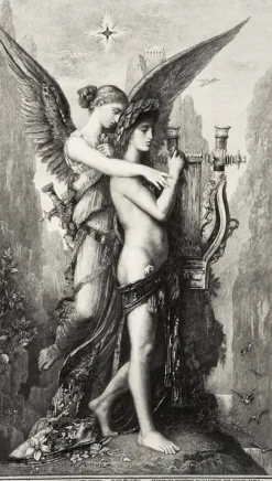 Estampe Hésiode et la muse - Gustave Moreau Chefs D'Œuvre Des Musées