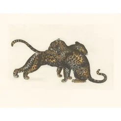 Clearance Estampe Jeux de léopards - Georges-Lucien Guyot Art Moderne